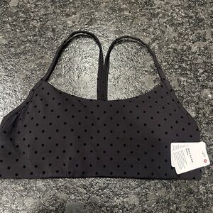 Lululemon Flow Y Bra Light Support, A/B Cup polka dot Flocked